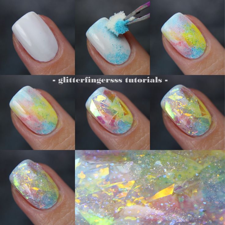 Il disegno delle unghie Opal è solo la versione pastello dell'arcobaleno! Da provare. 
