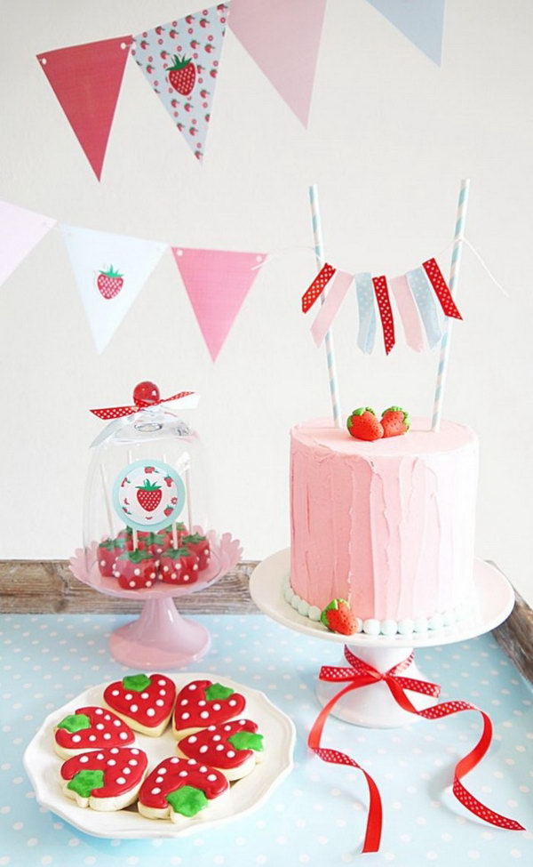 Sweet Strawberry Dessert Display. 