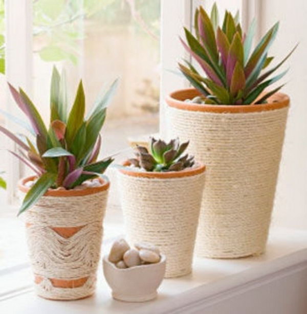 Rope wrapped Pots. See more 