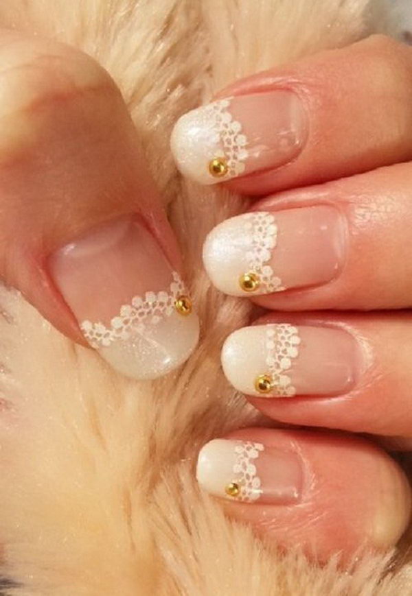 White Lace Nail. 