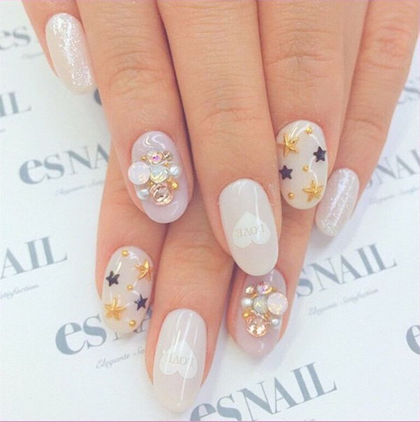 Love Decals Nail Design. 