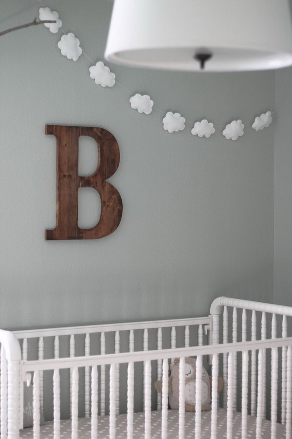 DIY Cloud Garland for a Baby Room. 