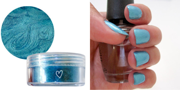 Use Eye Shadow and Clear Nail Polish to Create Your Own Nail Polish Color. 