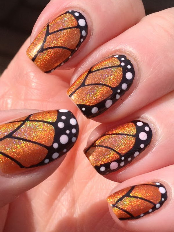 30+ Pretty Butterfly Nail Art Designs - Noted List