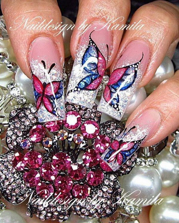 Pretty Butterfly Nail Art Designs