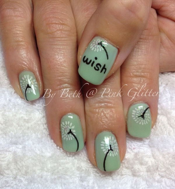 40 Cute Dandelion Nail Art Designs And Tutorials Make A Dandelion Wish Noted List