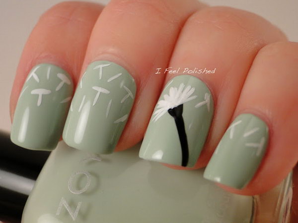 Matte Olive Dandelion Manicure. See more details 