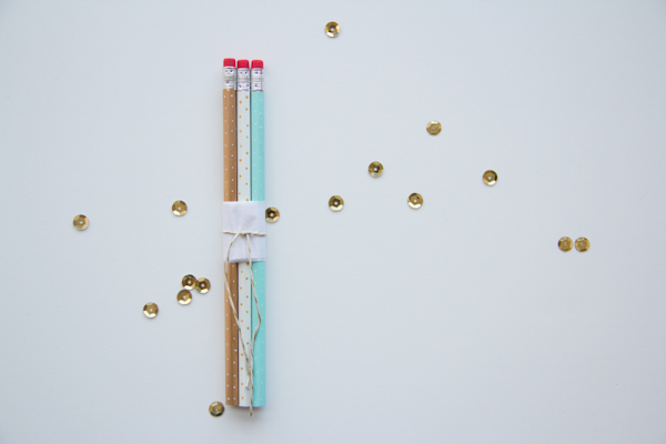 DIY Polka Dot Pencils. These little bundle of gold polka dotted pencils are so cute and easy to make. Wrap them up with some ribbons and they make great back to school gifts. Learn how to make them 