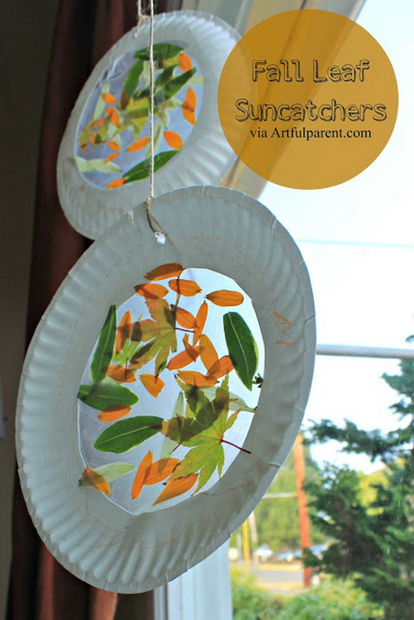 Fall Leaf Suncatchers Project. 