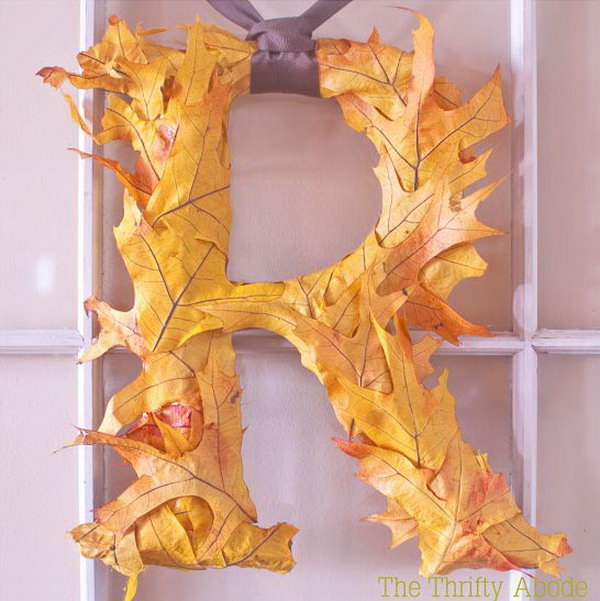 Fall Leaf Decorative Initial. See how to make it 