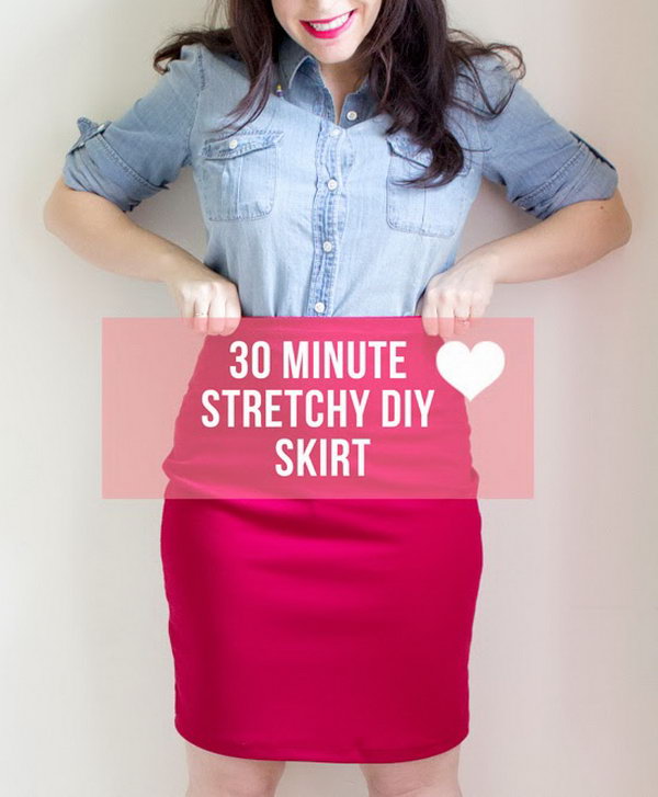 30 Minute Stretchy DIY Skirt. <a 