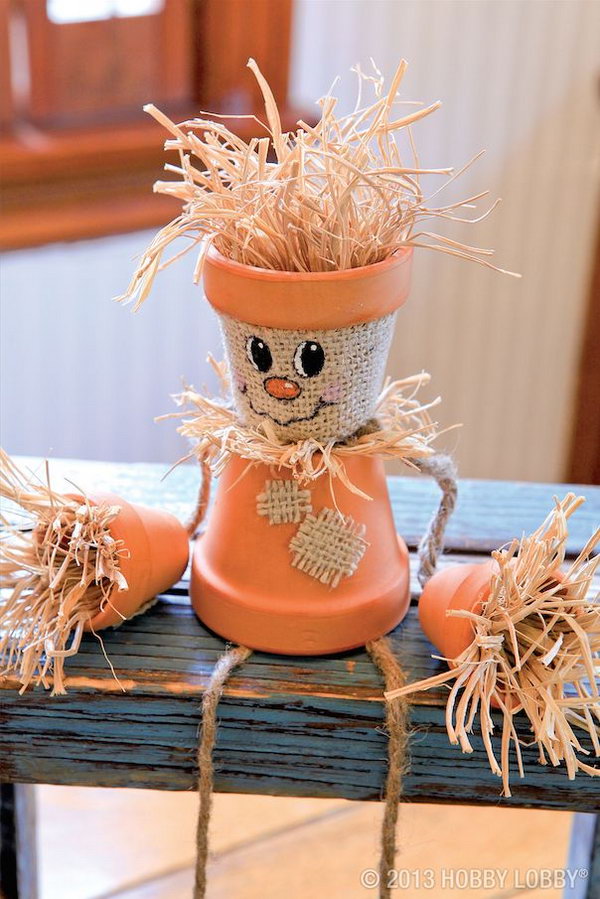 A Fall DIY Terracotta Scarecrow. 