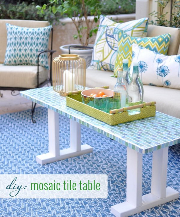 DIY Tile Outdoor Table. Check out the full tutorial 