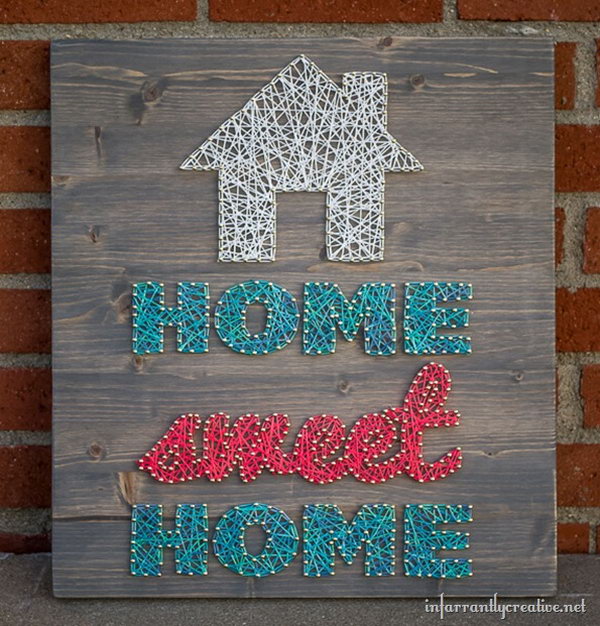 Home Sweet Home String Art. See the tutorial 