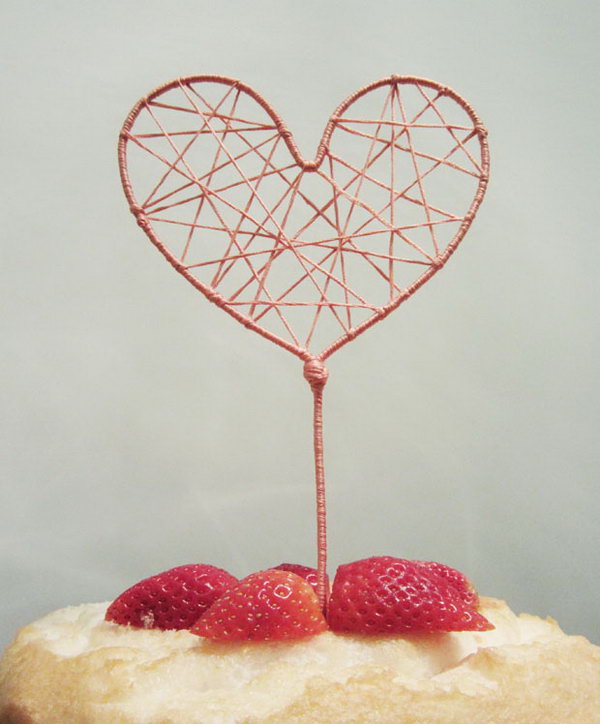 String Art Heart Cake Topper. Get the tutorial 