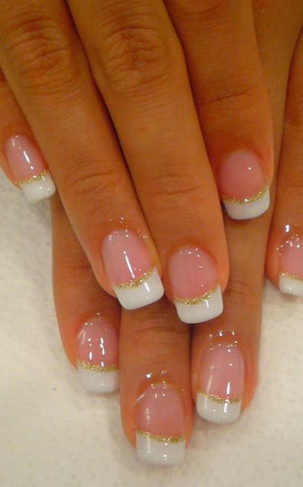 french nail ideas glitter