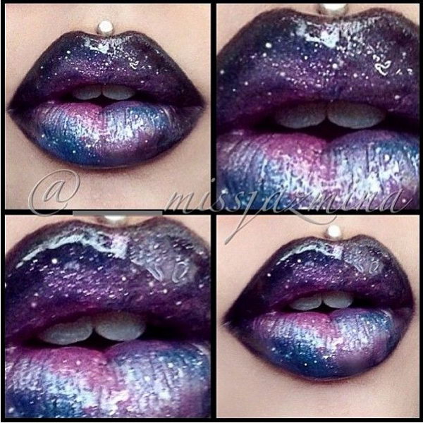 Galaxy Inspired Lips. I love her incredible galaxy inspired lips. Can you imagine very talented missjazmina used Sugarpill eyeshadows to complete these? See more 