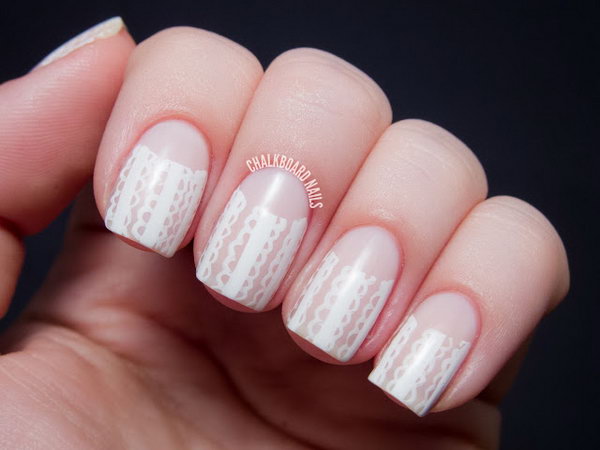 Lace Half Moons Nails. Get the tutorial 