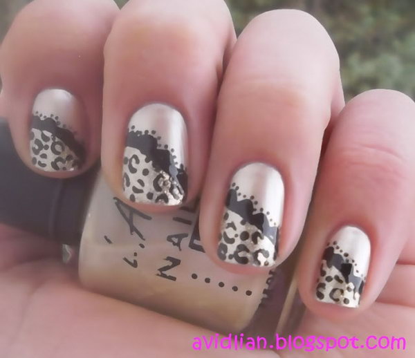 Cheetah and Lace Nails. 