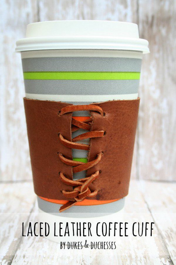 Laced Leather Coffee Cuff. Get the steps 
