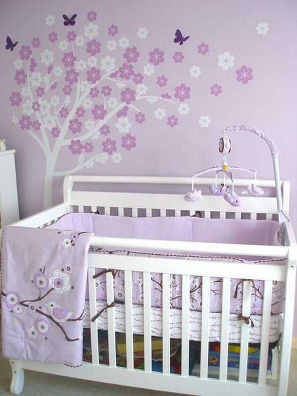 Purple Baby Girl Nursery. 