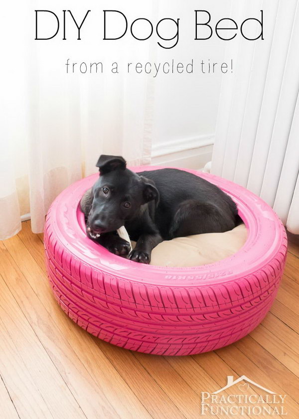DIY Dog Bed From A Recycled Tire. 