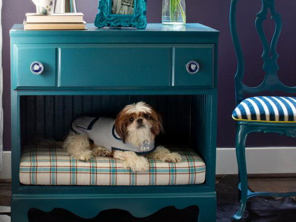 Turn a Dresser Into a Pet Bed and Nightstand. 