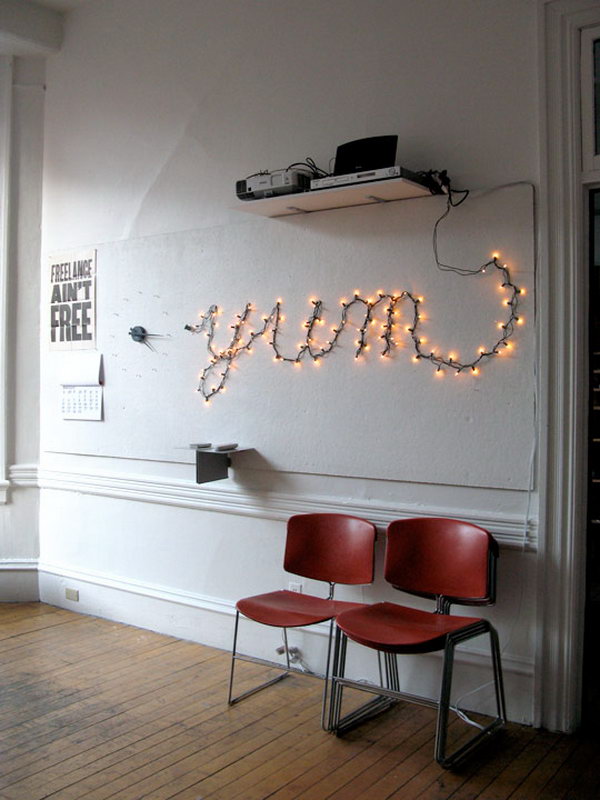 Letters Decoration with String Light. 