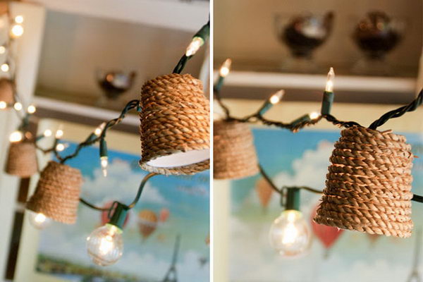 Jute Twinkle Lights. See how to make it 