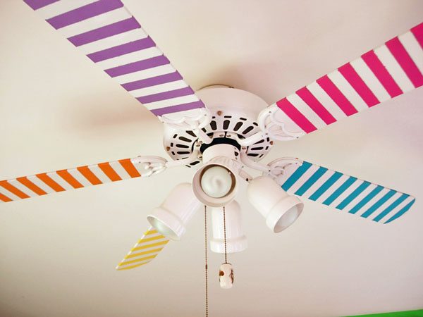 Ceiling Fan Decoration with Washi Tape. 