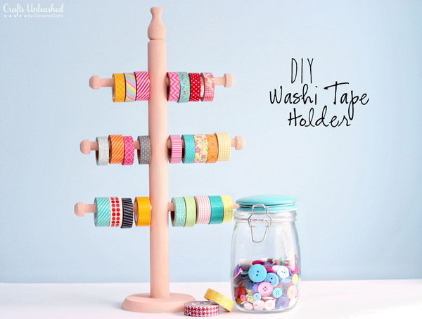 Wood Jewelry Holder for Decorative Washi Tape Storage Holder. Get the tutorial 