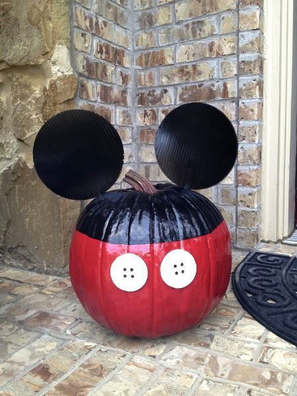 No Carving Mickey Mouse Pumpkin. 