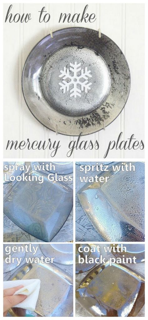DIY Mercury Glass Plates 