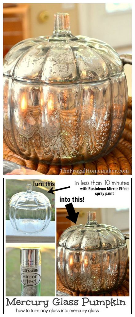 DIY Mercury Glass Pumpkin 