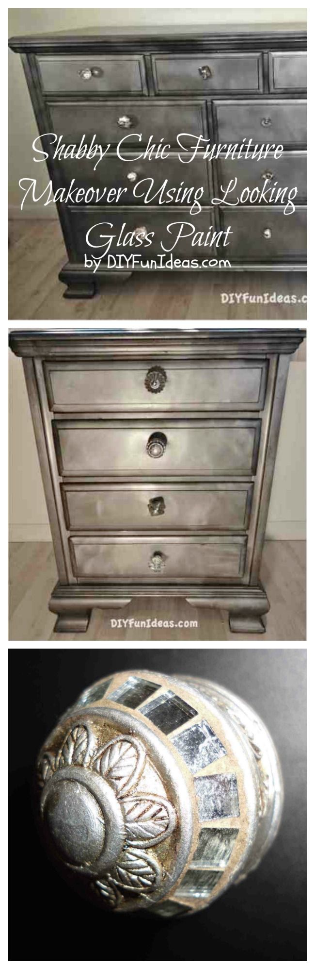 Dresser Makeover Using Krylon Looking Glass Paint 