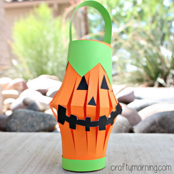 Easy to Make Pumpkin Toilet Paper Roll Lantern. 