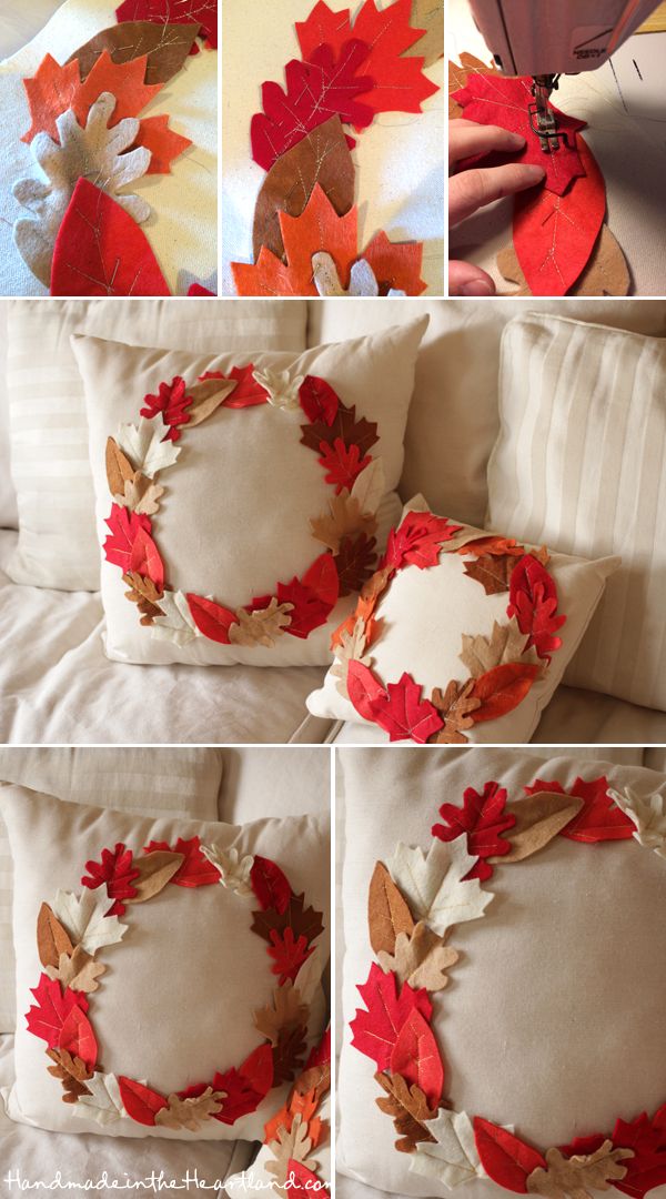 DIY Thanksgiving Leaf Pillows 