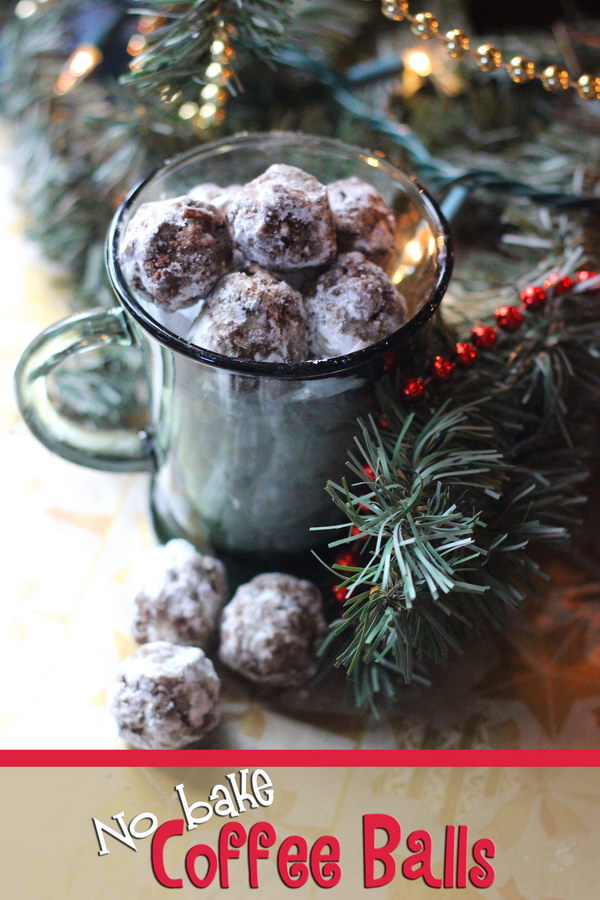 No Bake Coffee Balls. These coffee flavored cookies make such easy Christmas cookies for a cookie exchange. They are easy gifts for the coffee lovers in your life! 