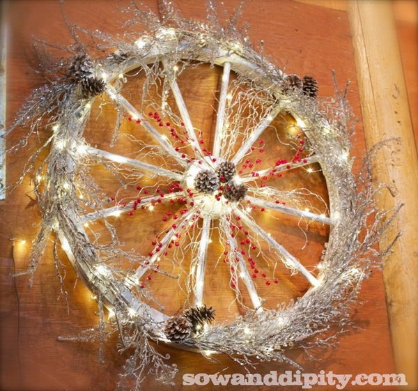 Wagon Wheel Wreath. 