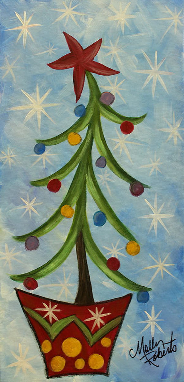 15 Easy Canvas Painting Ideas For Christmas Noted List