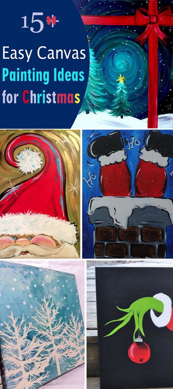 15+ Easy Canvas Painting Ideas for Christmas 2022