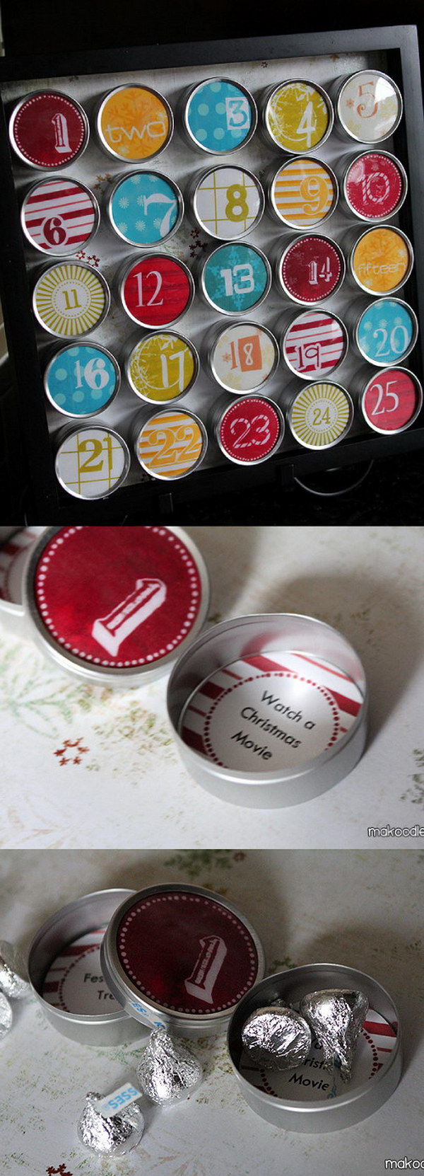 DIY Christmas Countdown Calendar Ideas Tutorials Noted List