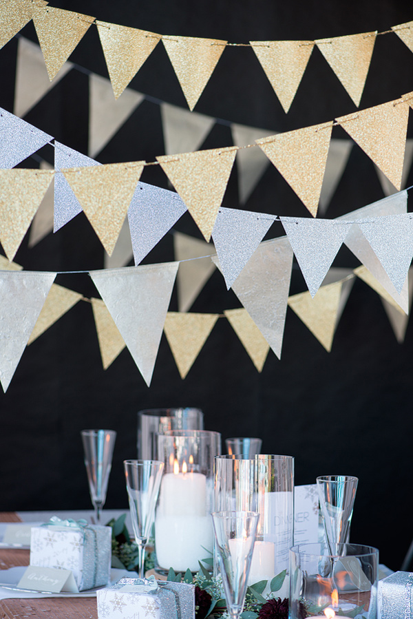 Silver and Gold NYE Paper Banner 