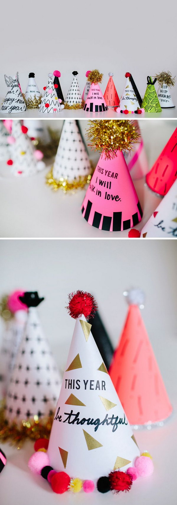 DIY New Year Resolution Party Hats 