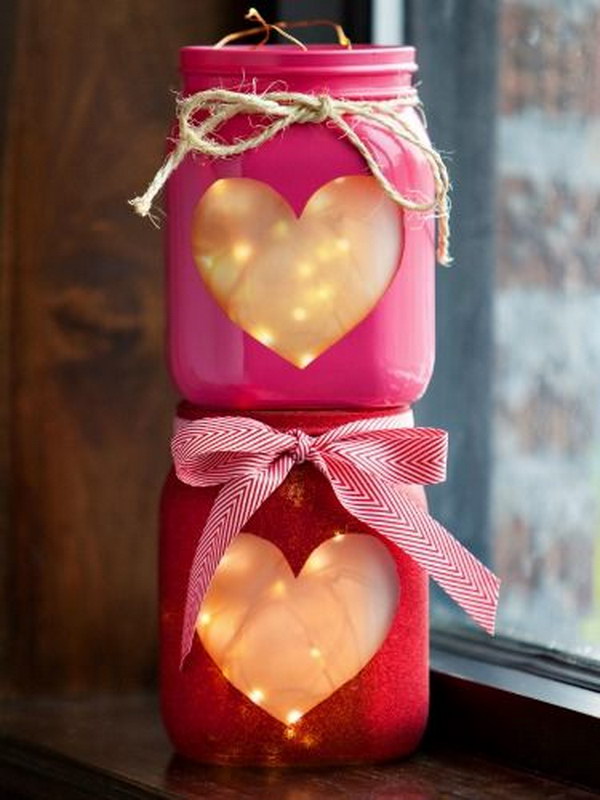 Beautiful  Heart Mason Jar  Lights 