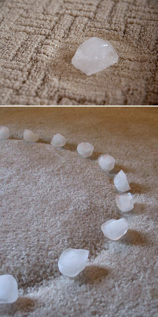 Quickly Fix Furniture Dents from Carpet with Ice Cubes. 