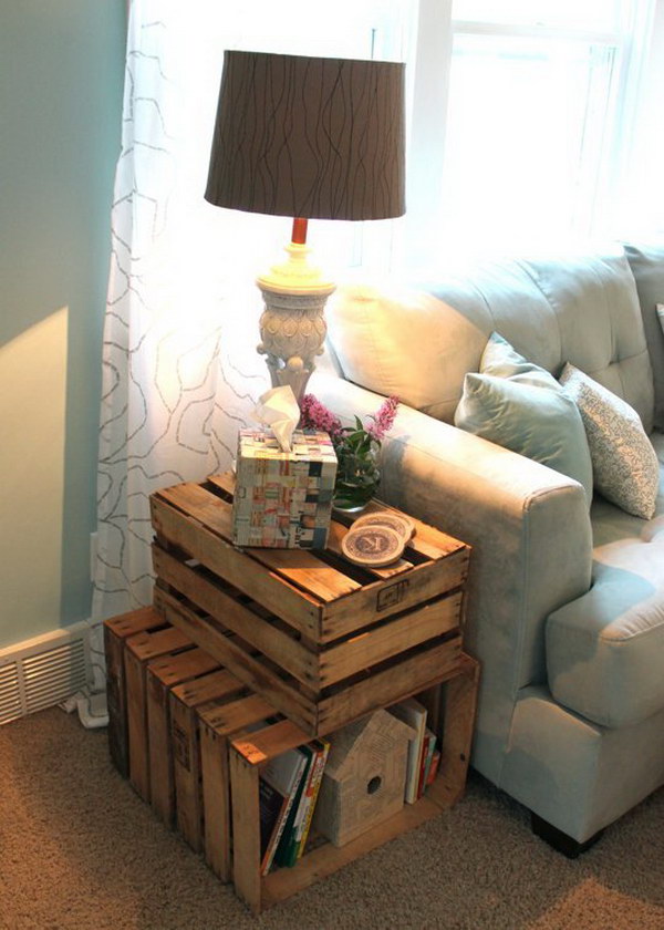 DIY Crate Side Table 