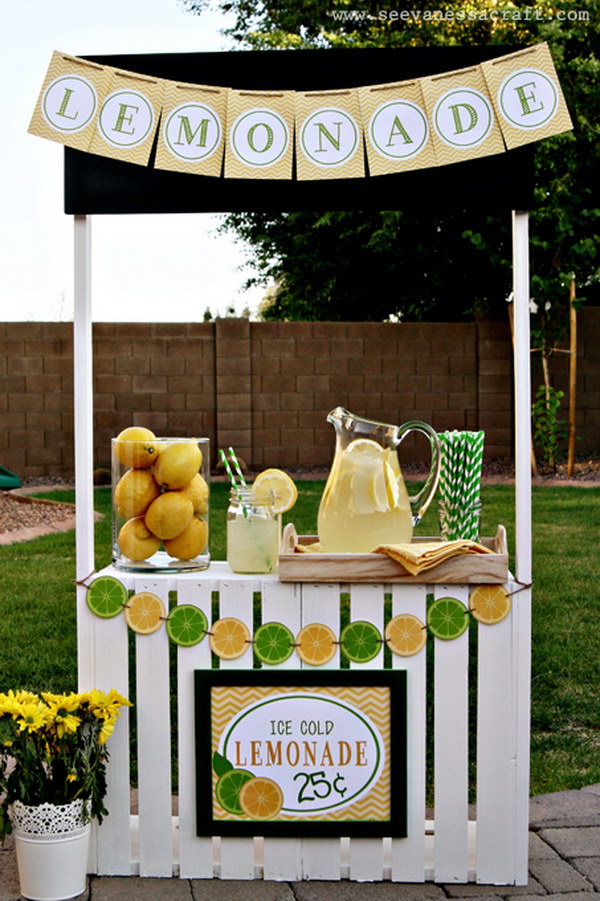 DIY Lemonade Stand Made with Crates 