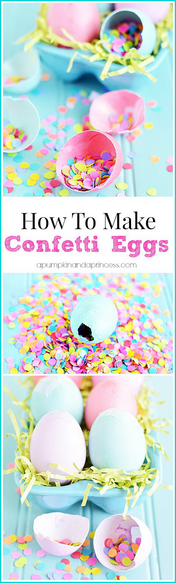 DIY Confetti Easter Eggs. 