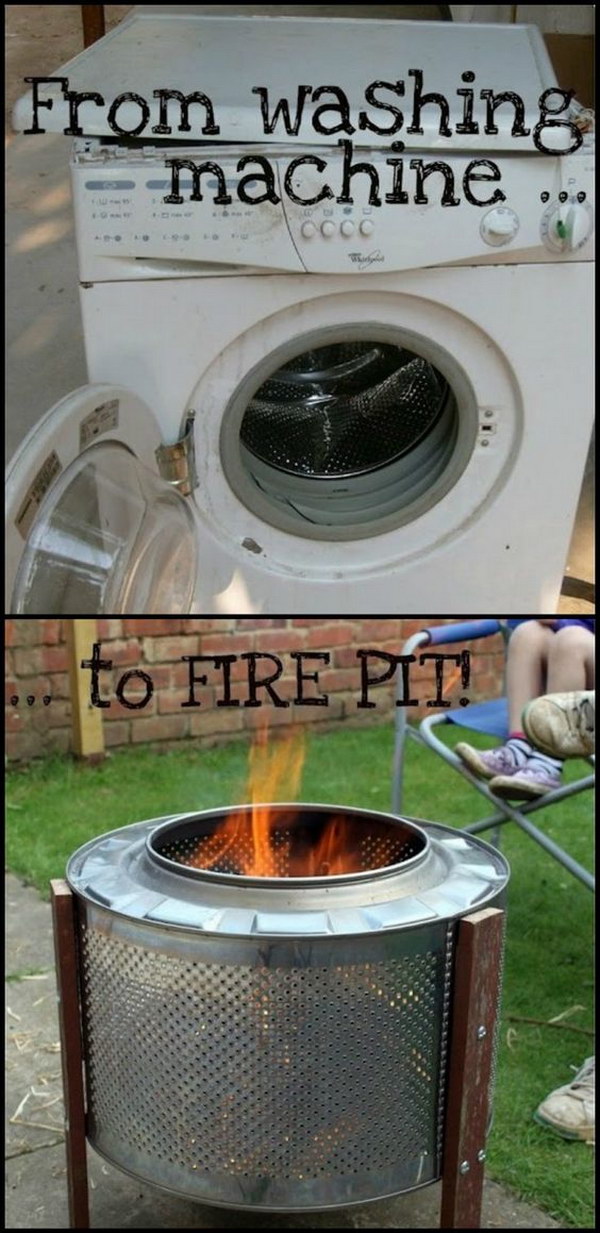 $10 DIY Washing Machine Drum Fire Pit. 